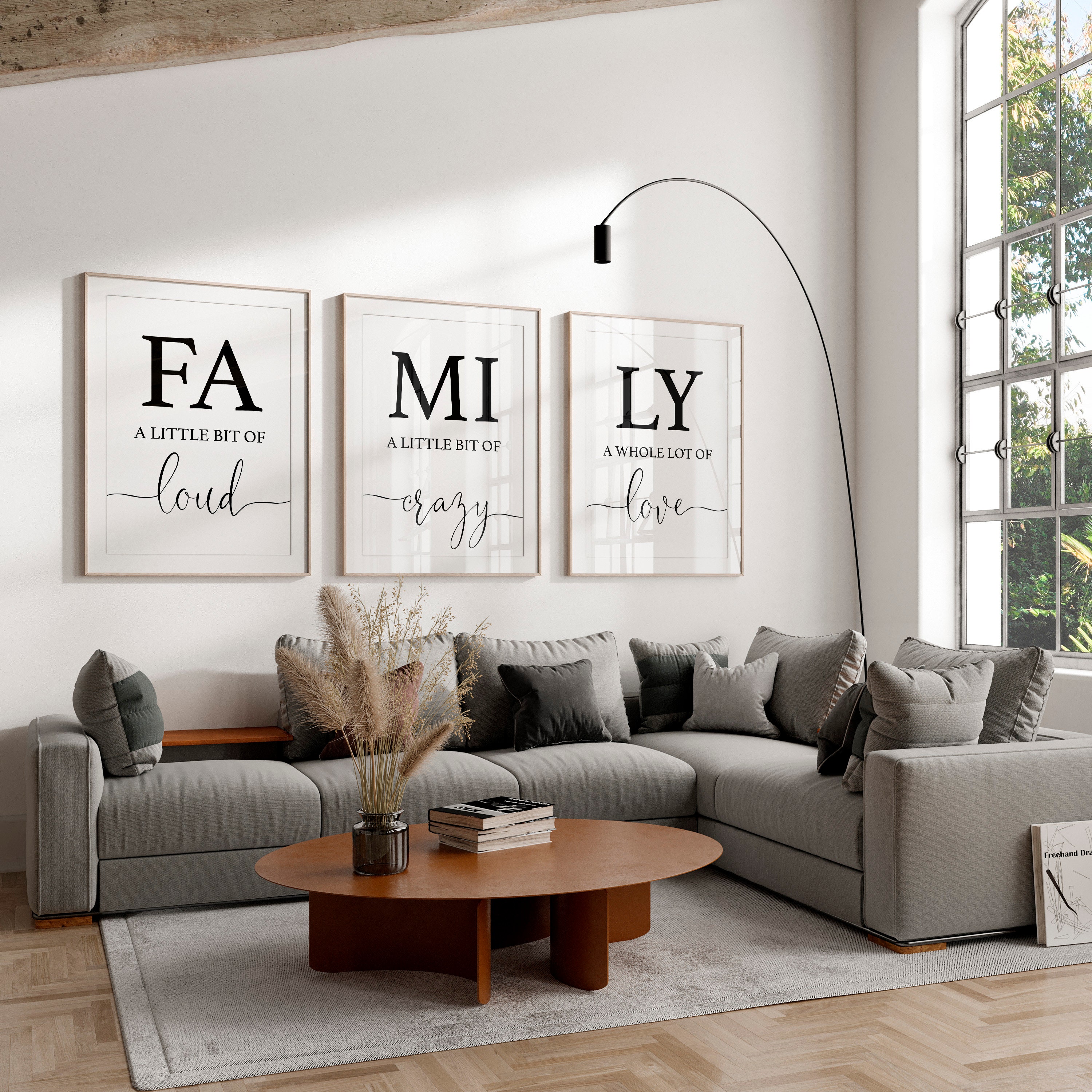Set of 3 Family Prints, Crazy Loud Love Print, Family Quote Wall Art ...