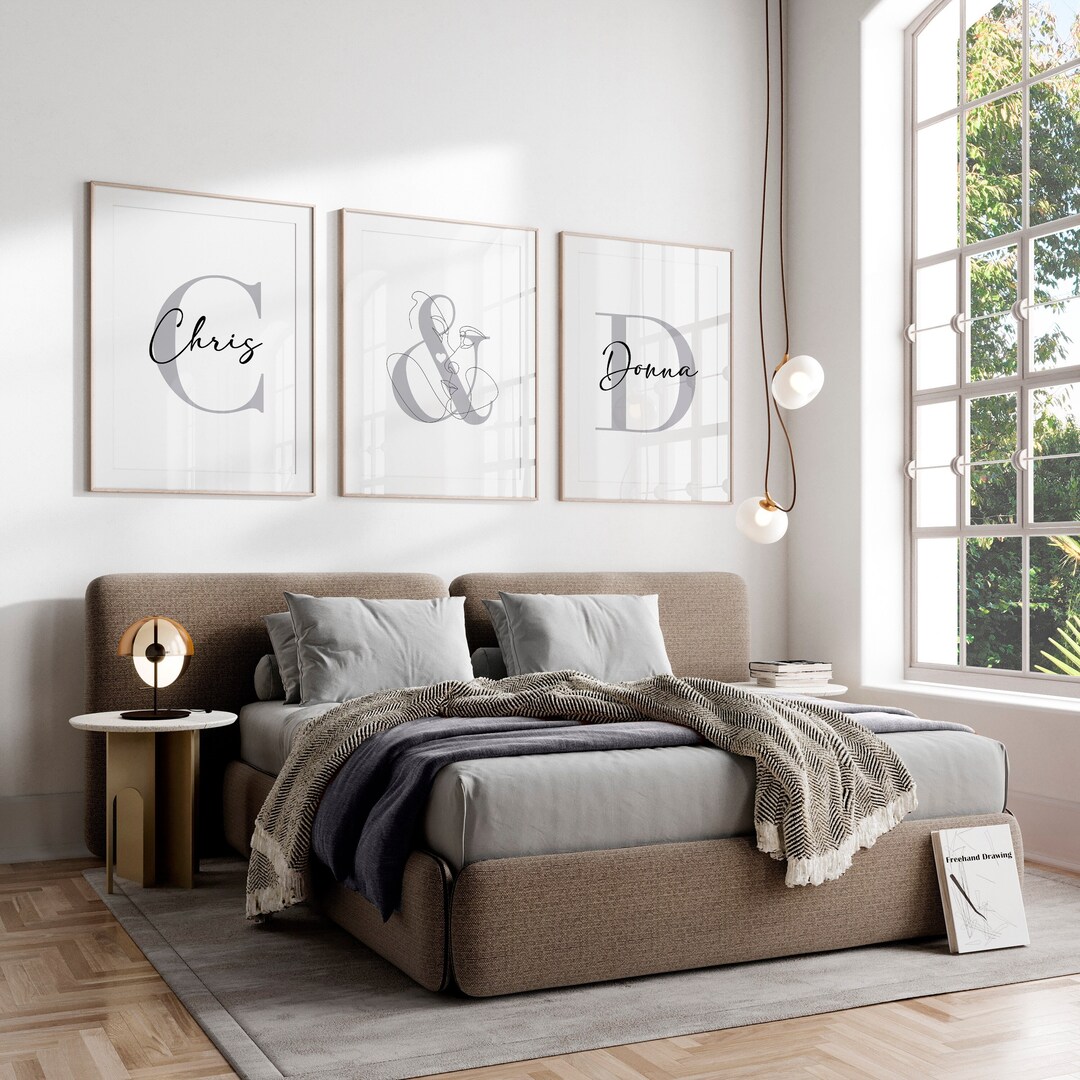 Personalised Couple Prints,couple Initials,couple Names, Bedroom Decor ...