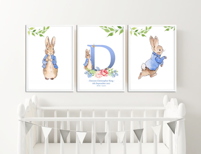 Peter Rabbit Nursery Art Peter Rabbit Wall Art Personalised Etsy