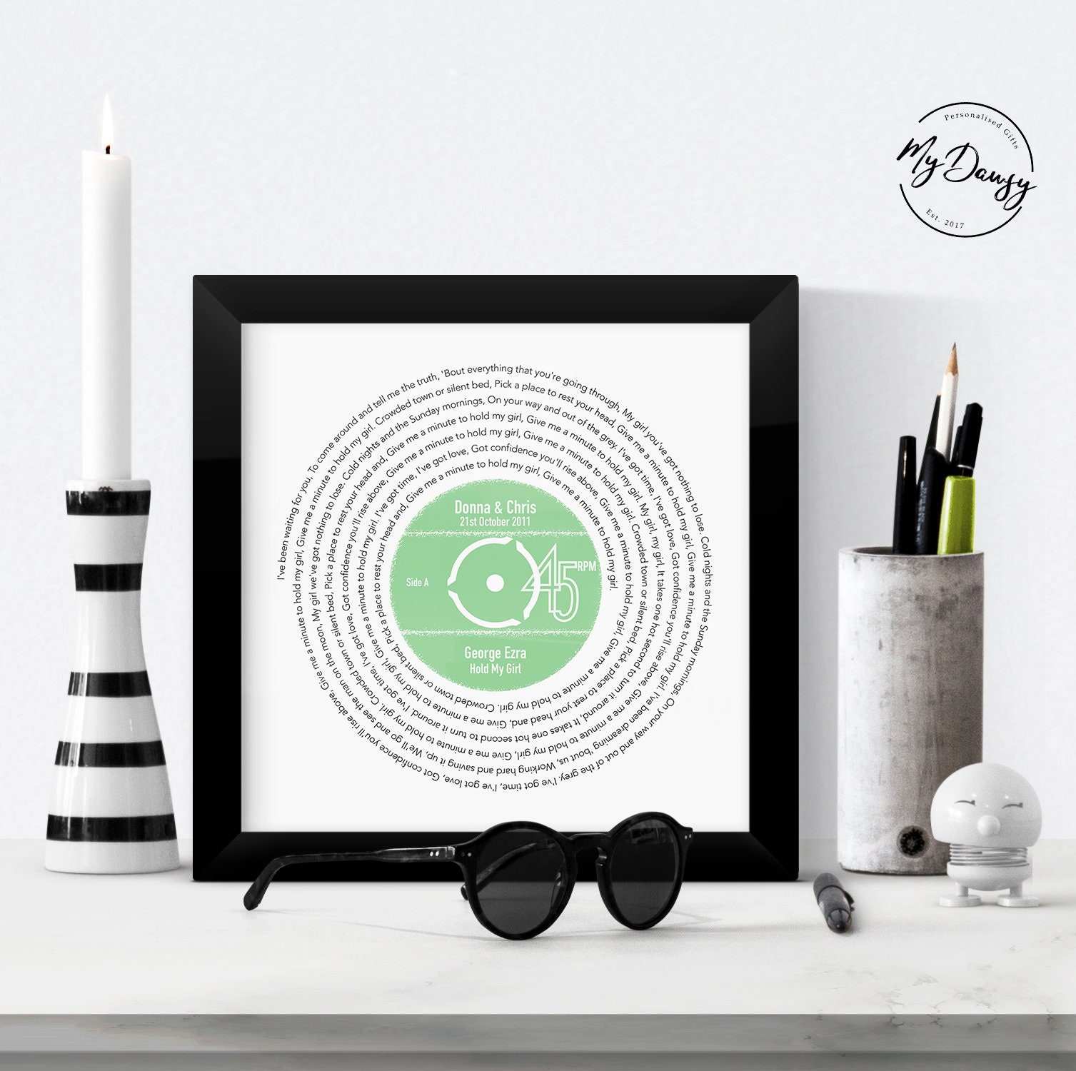 George Ezra Hold My Girl Personalised Record Lyrics Print / | Etsy