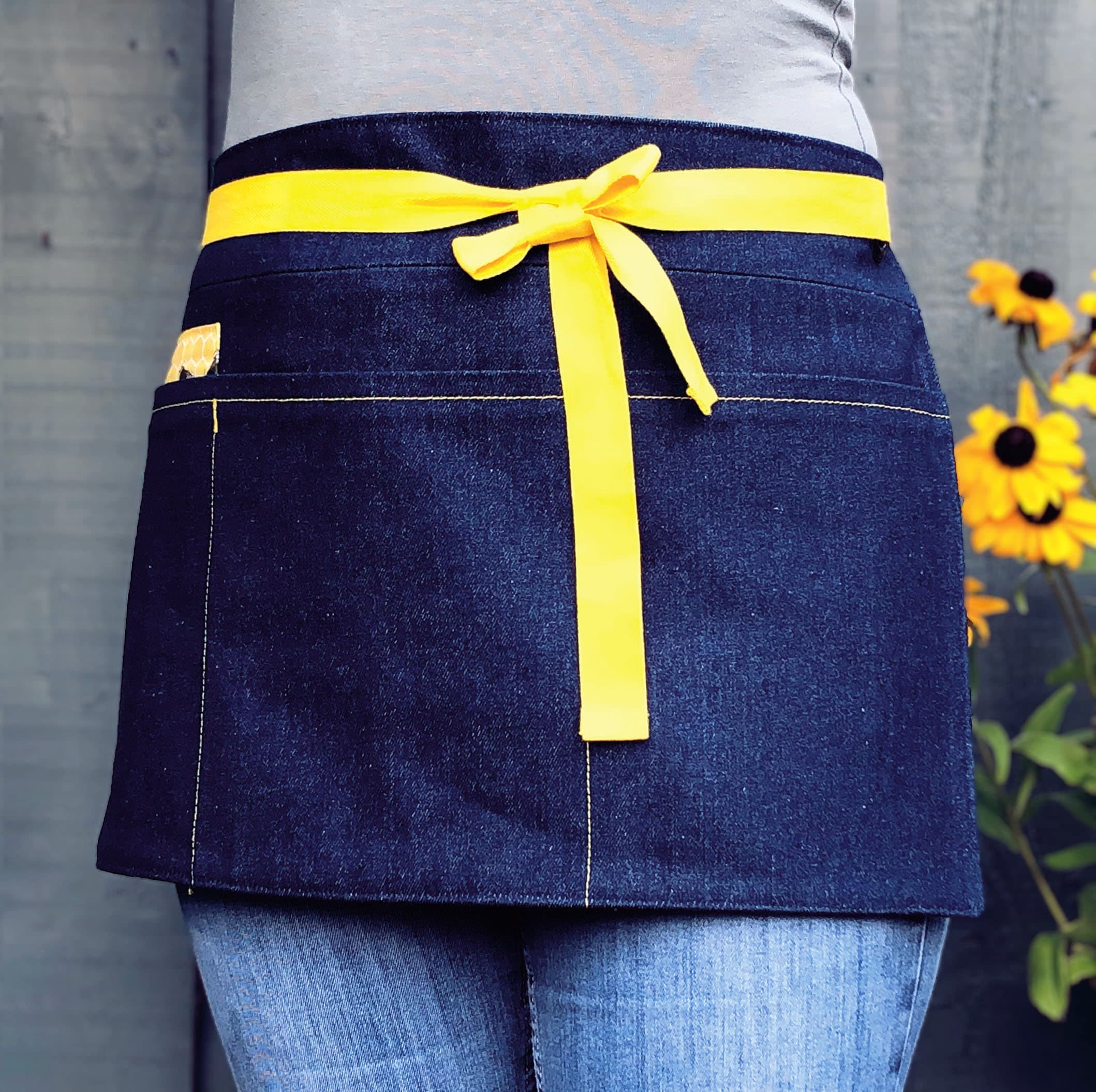Denim Waist Apron Bee Gardening Half Apron Craft Apron Etsy