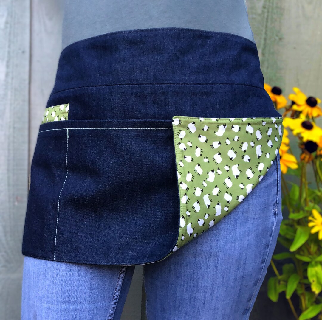 Denim Waist Apron Sheep Gardening Half Apron Craft Apron Etsy