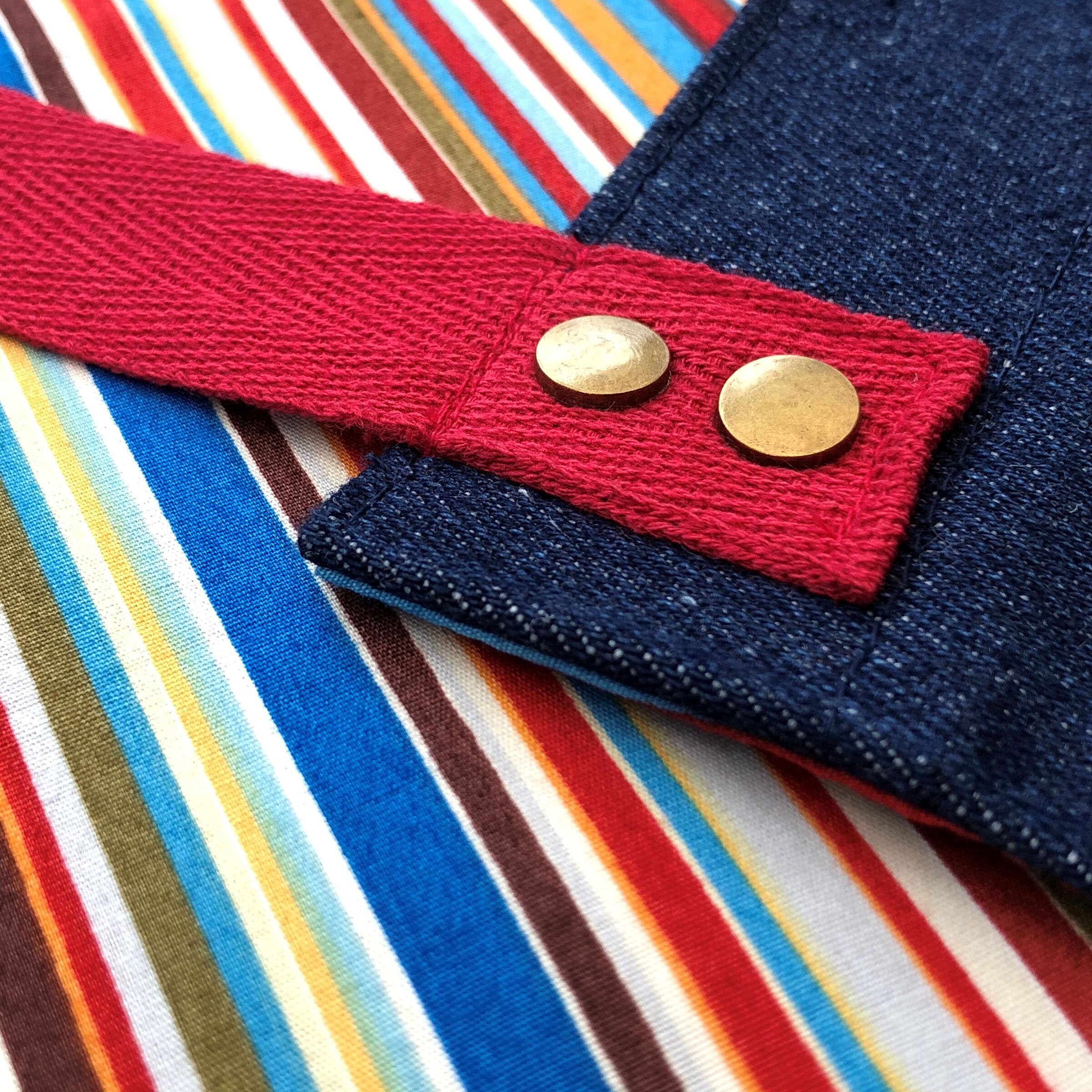 Red stripe denim apron Gardening apron Craft apron Denim Etsy