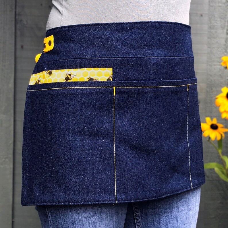 Denim Waist Apron Bee Gardening Half Apron Craft Apron Etsy
