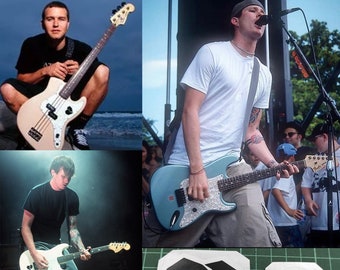Blink-182 guitar stickers BROKEN HEART and Hurley Tom Delonge Mark Hoppus Fender strat. Set 2
