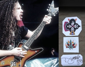 Dean ML stickers Dimebag Darrell guitar plus autograph