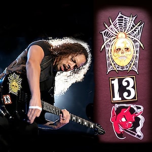 Spider & “13” guitar stickers Kirk Hammett ESP KH-3 devil vinyl decal