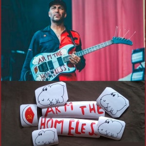 Arm the homeless guitar stickers Tom Morello vinyl decal Kramer hippopotamuses