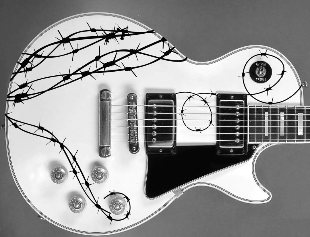 Stickers Barb Wire Guitar Body Vinyl Decal Etsy