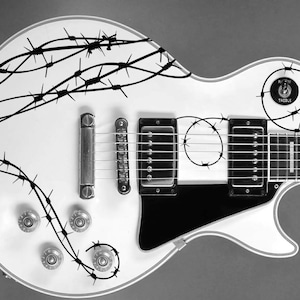 Stickers Barb wire guitar body vinyl decal