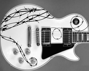 Stickers Barb wire guitar body vinyl decal