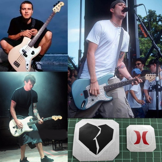 Blink 182 Guitar Stickers BROKEN HEART and Hurley Tom Delonge Mark