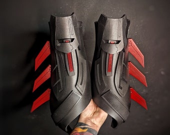 Red hood bracers (gauntlets) for cosplay