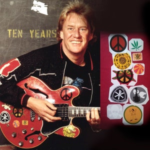 Alvin Lee Gitarrenaufkleber Gibson Big rot ES335 Custom Decal Ten Jahre Afterset