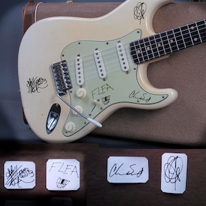 Anthony Kiedis, Flea, Chad Smith, John Frusciante handtekeningen stickers RHCP