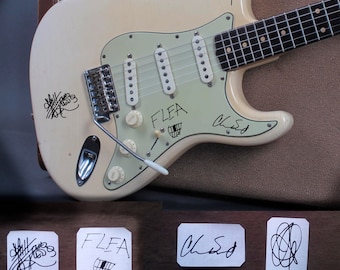 Anthony Kiedis, Flea, Chad Smith, John Frusciante autographs stickers RHCP