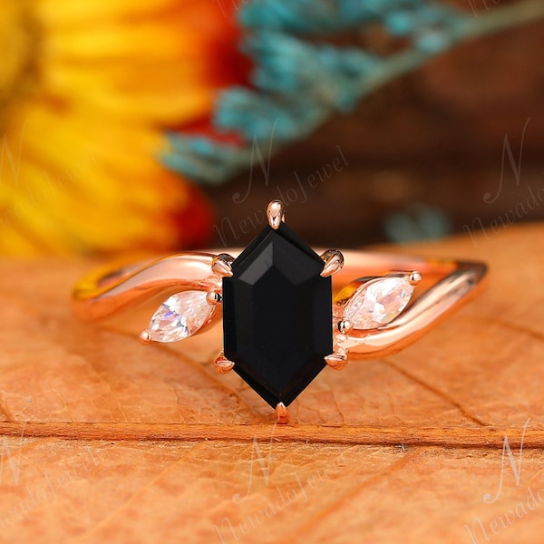Black Gemstone Ring - Etsy