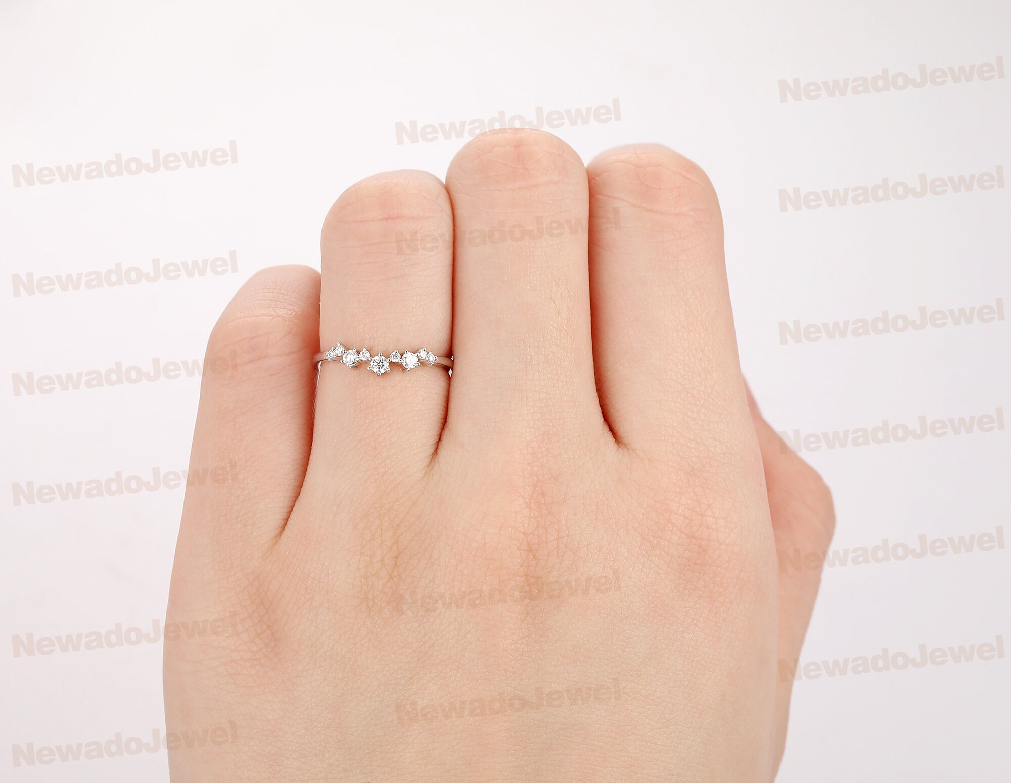 Dainty Promise Ring Delicate Jewelry Solid 14k White Gold Etsy