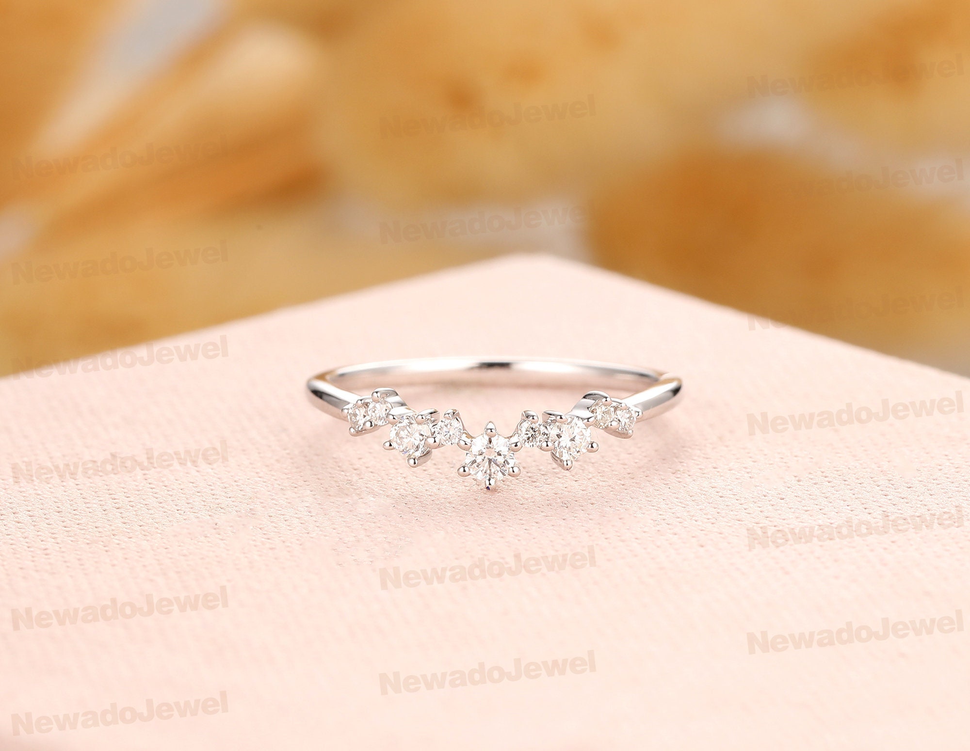 Dainty Promise Ring Delicate Jewelry Solid 14k White Gold Etsy