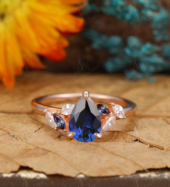 Teardrop on sale birthstone ring