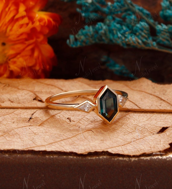 Bezel set sapphire engagement ring shop