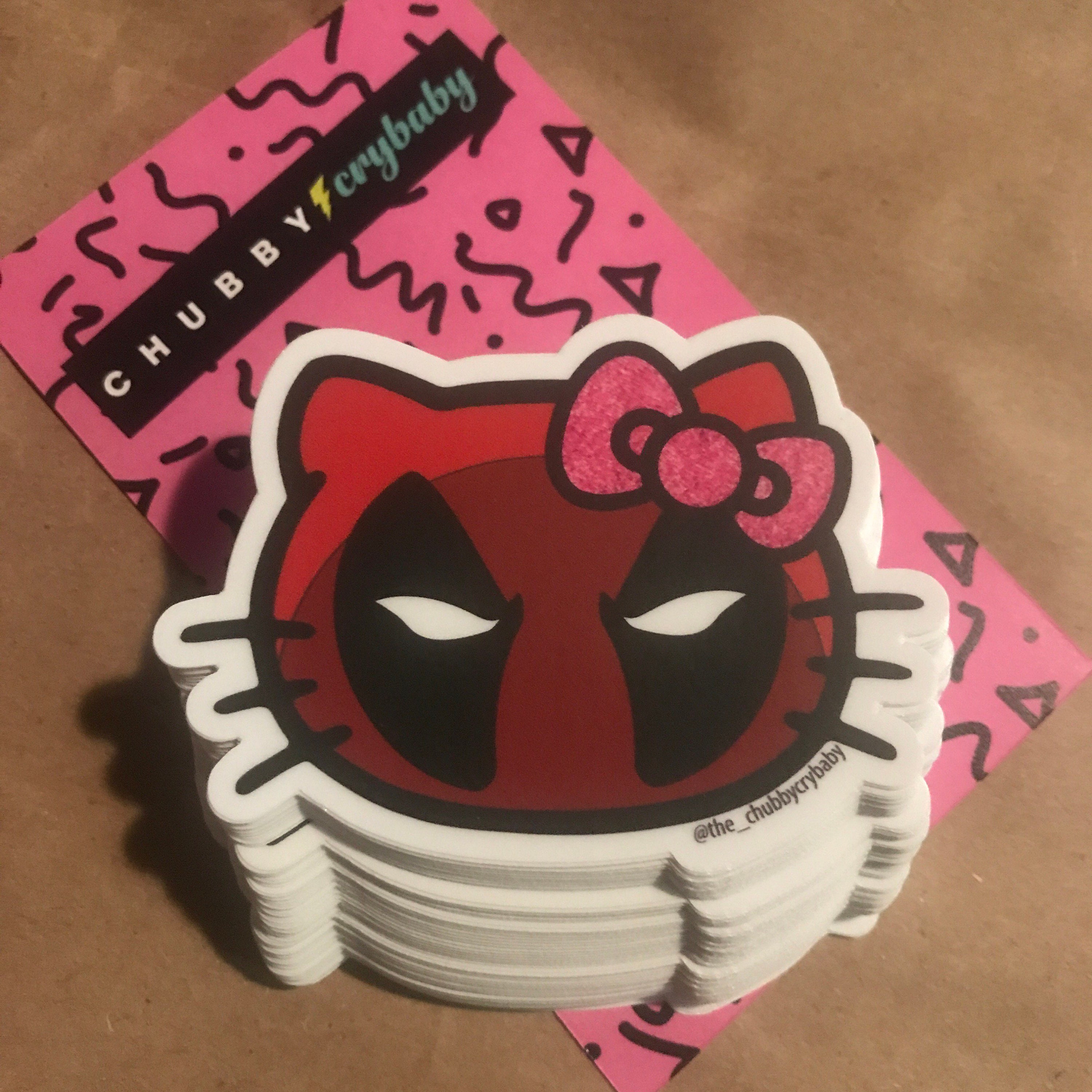 Hello Deadpool Kitty Vinyl Sticker Etsy