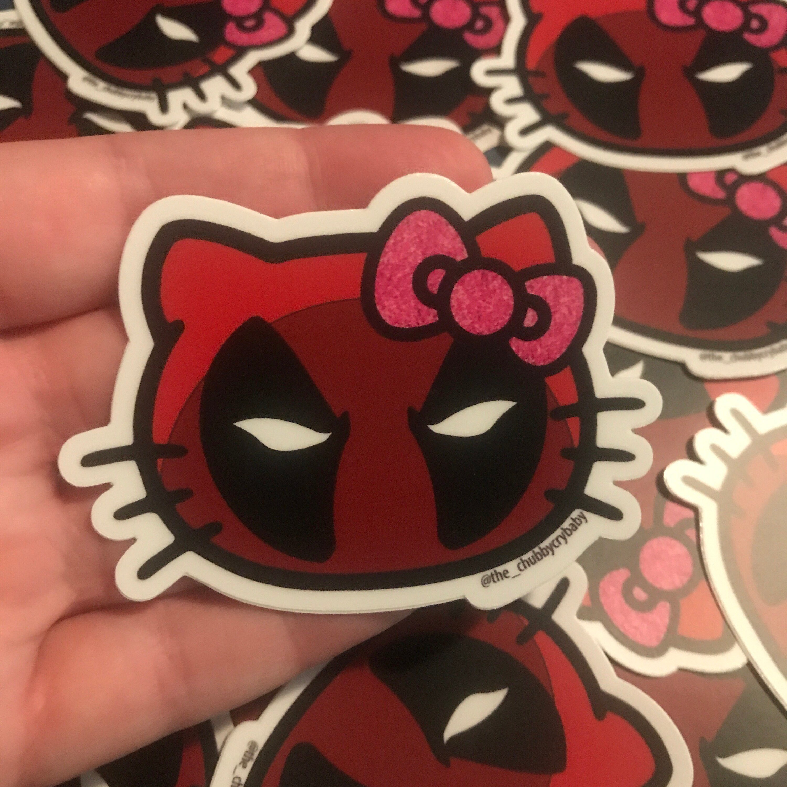 Hello Deadpool Kitty Vinyl Sticker Etsy