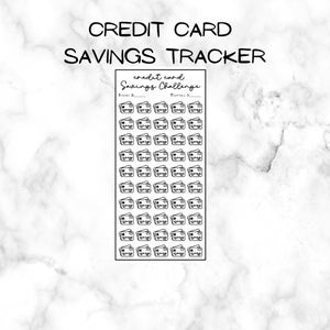 Digital Download, you print, credit card savings challenge, savings challenges, savings, savings tracker, budgeting, diy savings challenge