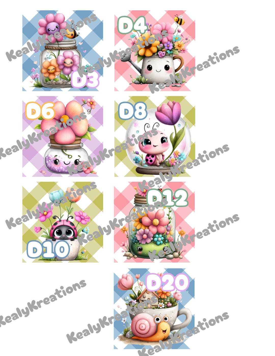 Cute Spring Randomizer Cards, D3 D4 D6 D8 D10 D12 D20, Savings ...