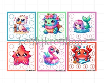 Tiny Savings Challenge-trackers: digitale download (3 x 3 inch)