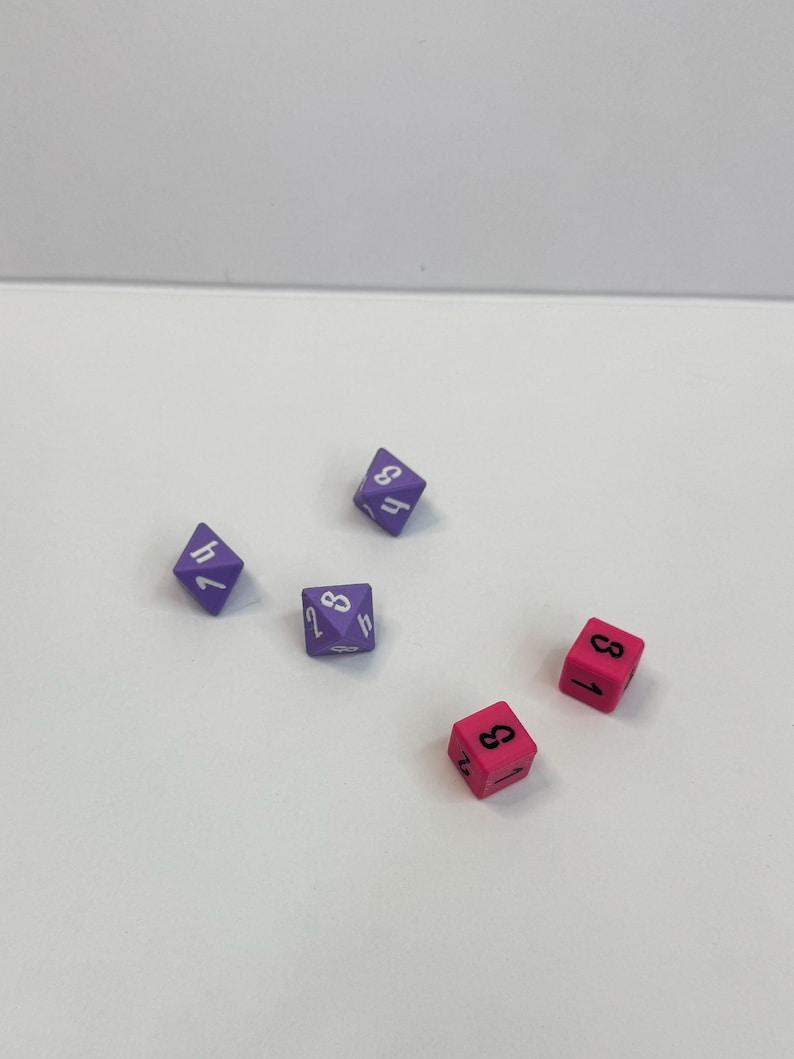 3d Printed D4 and D3 Dice, D6 1-3 Repeated, D8 1-4 Repeated - Etsy