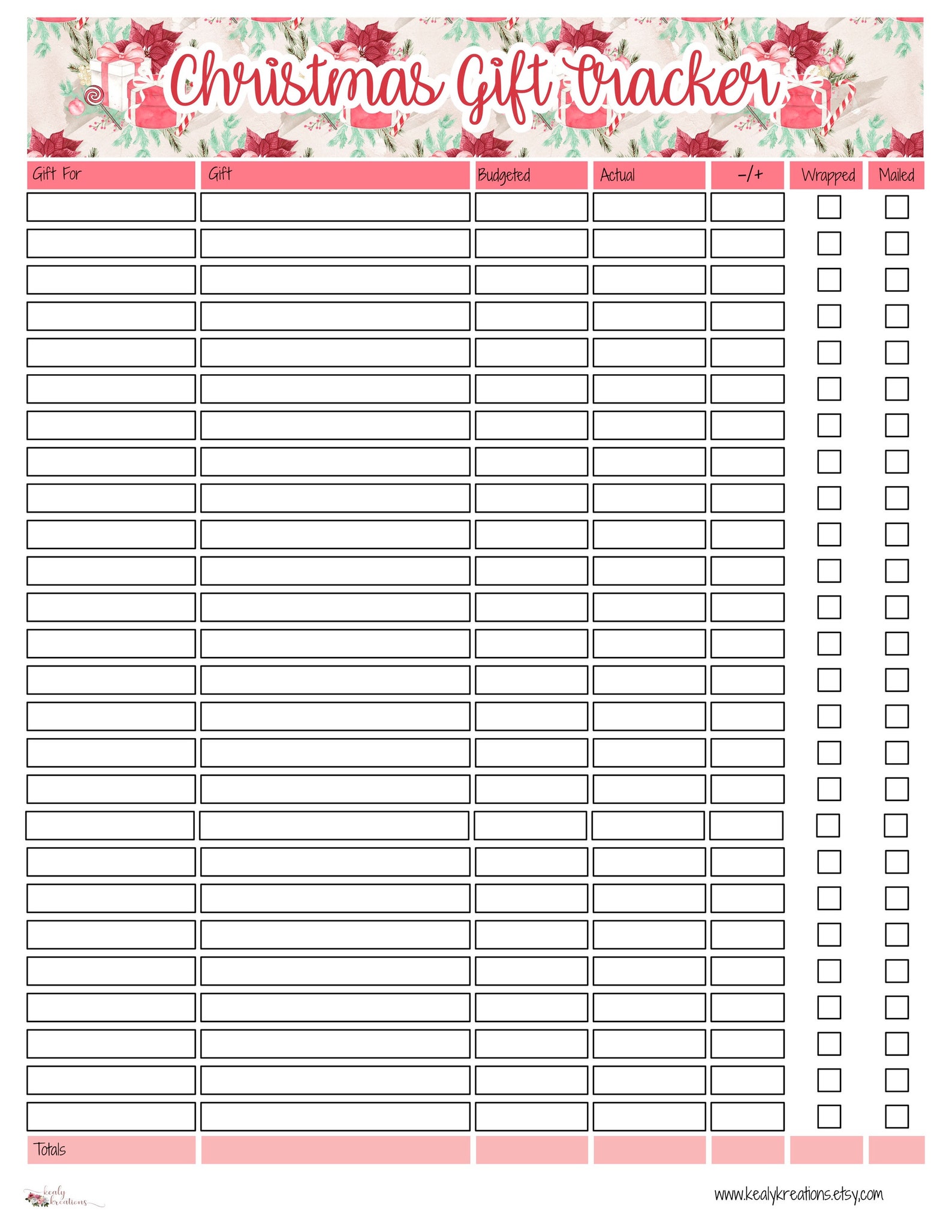 PRINTABLE Christmas gift Tracker Etsy PRINTABLE Christmas gift Tracker Etsy