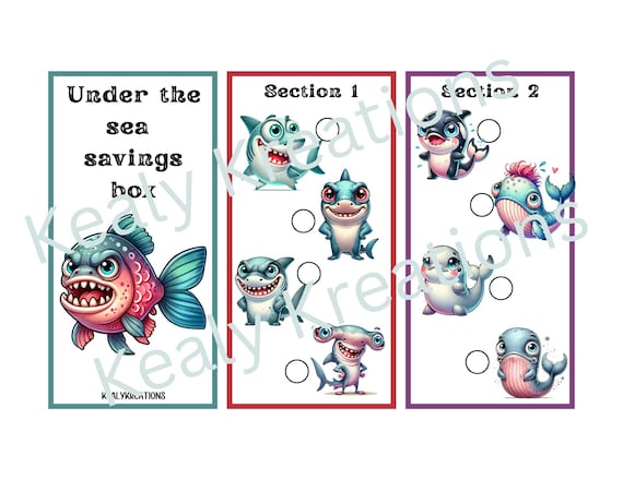 Under the Sea Savings Challenge Box: Laminated Reusable Game