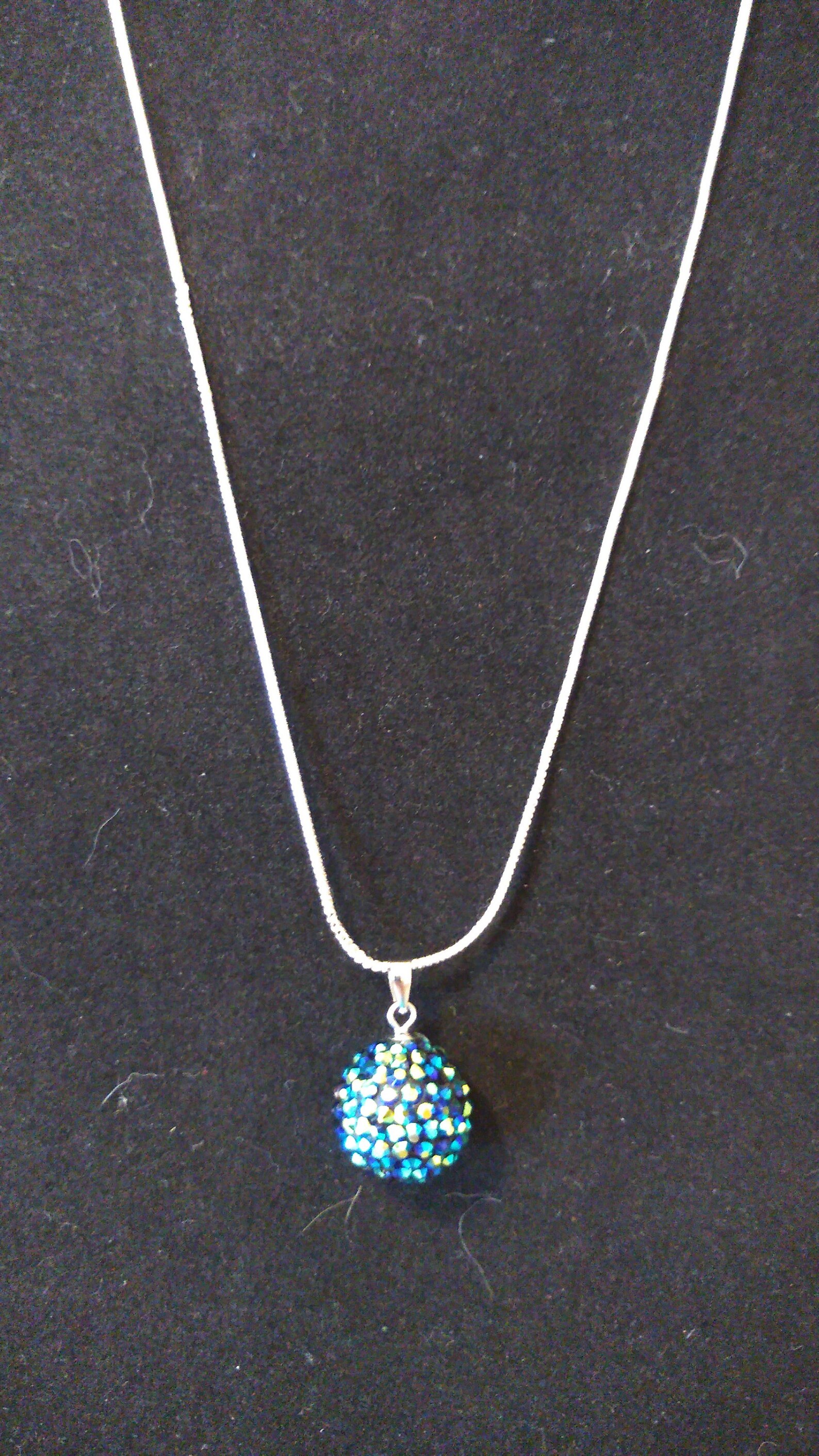 Disco Ball Sterling Silver Necklace Etsy UK