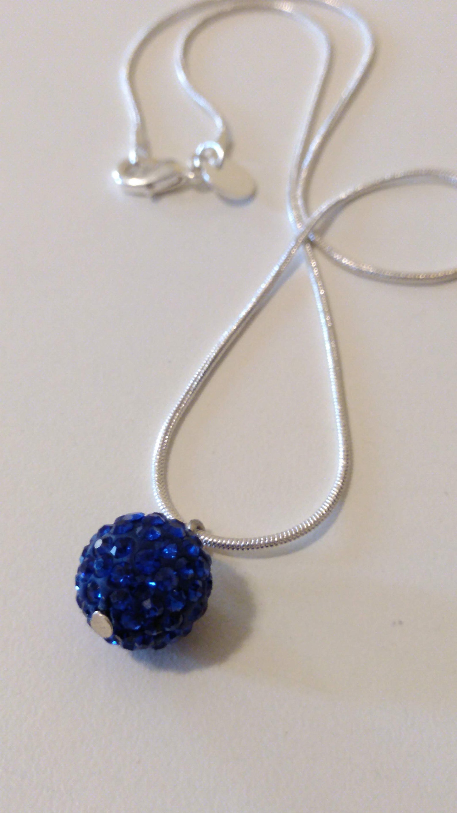 Disco Ball Sterling Silver Necklace Etsy