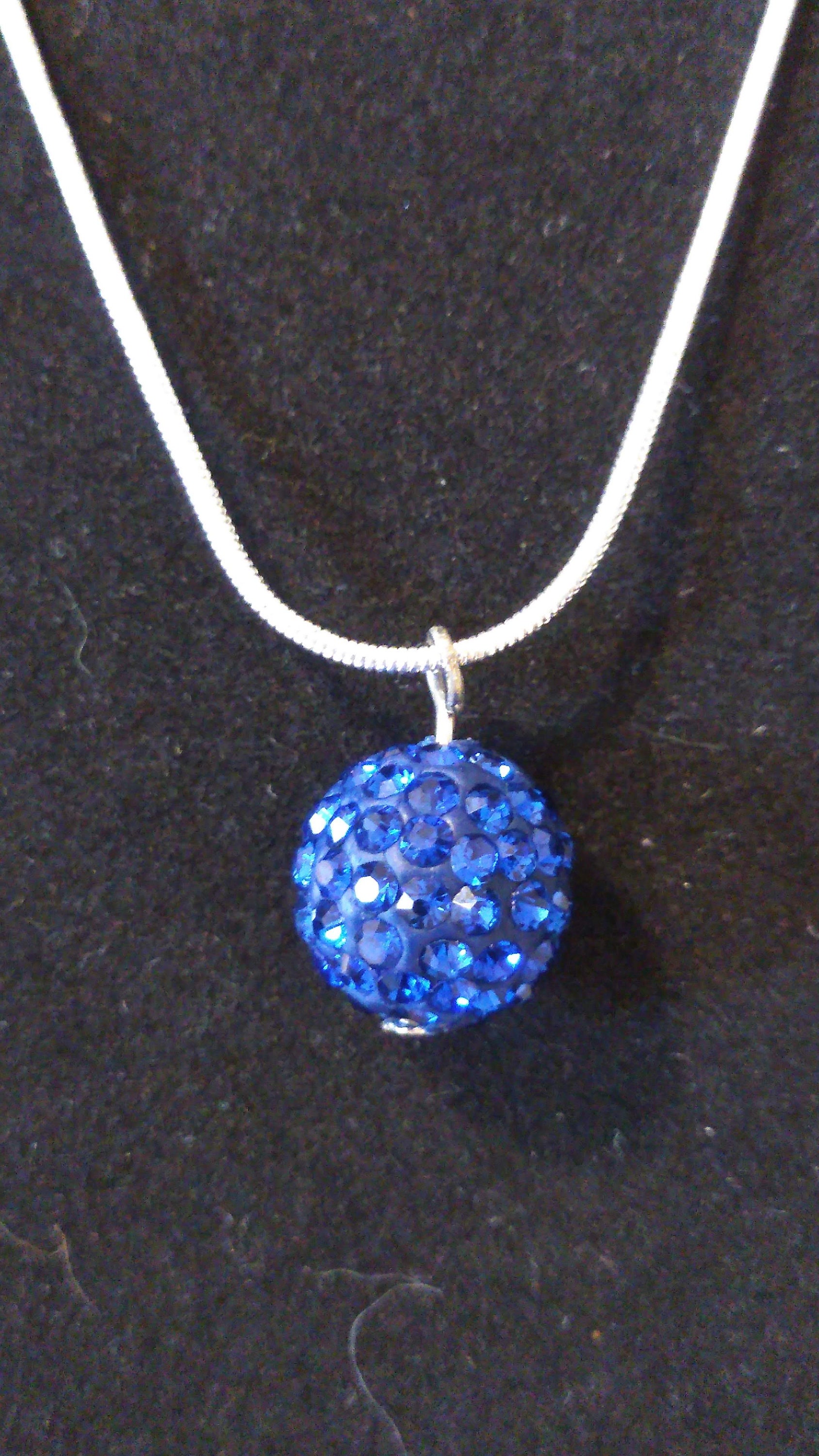 Disco Ball Sterling Silver Necklace Etsy