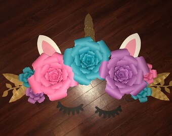 Unicorn Paper Flower Backdrop