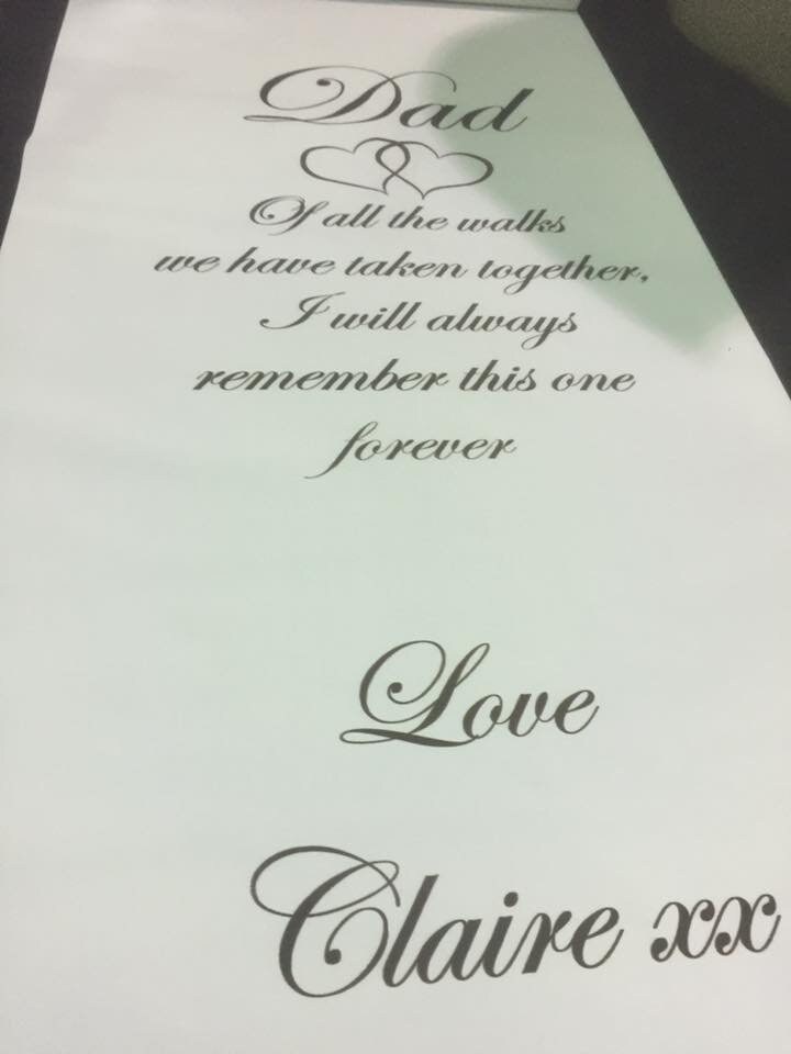 Personalised Wedding Aisle Runner Dad Of All The Walks We Etsy
