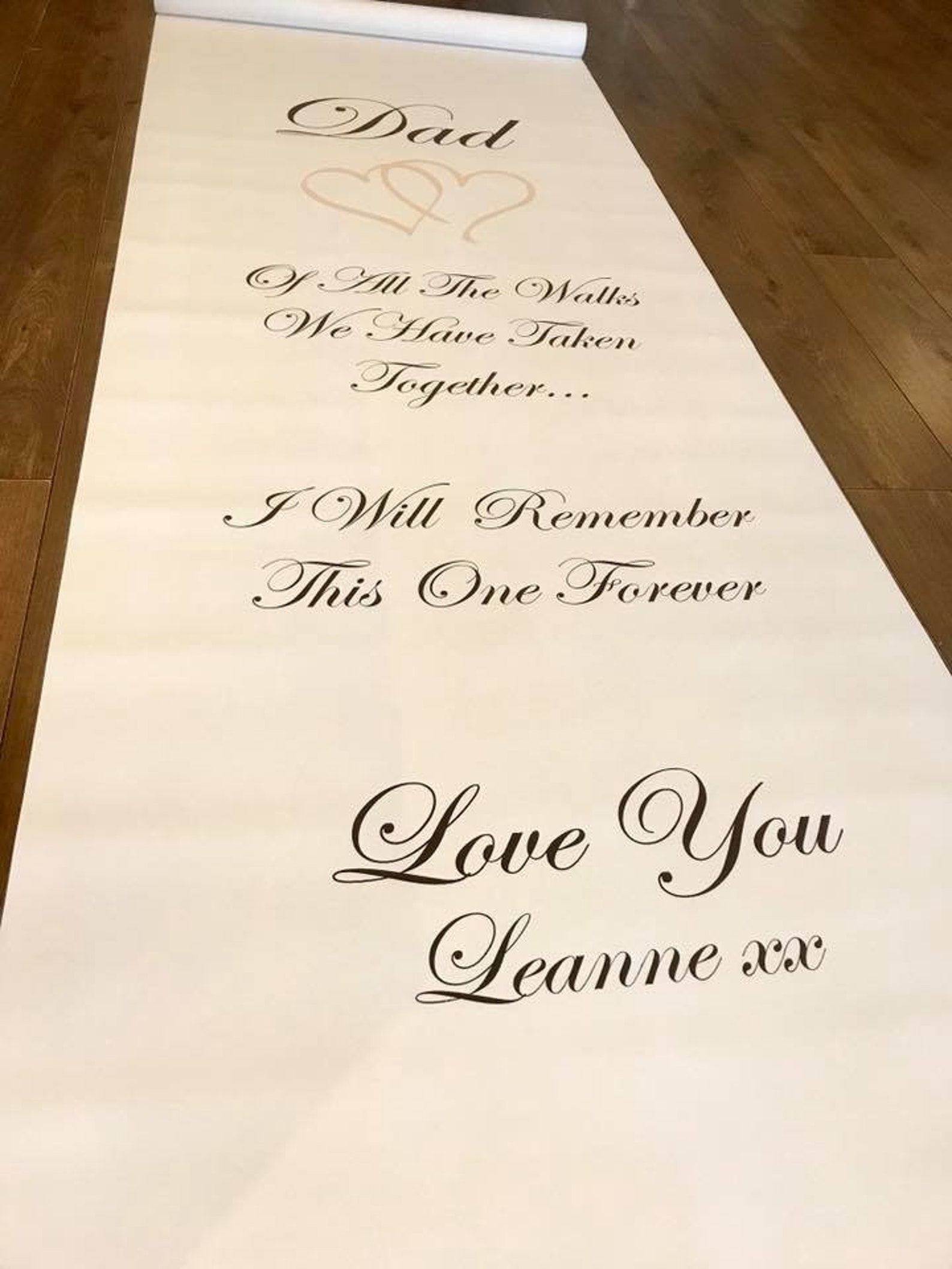 Personalised Wedding Aisle Runner Dad of All the Walks We Etsy
