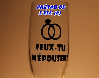 6 oz champagne flute ' will you marry me? »