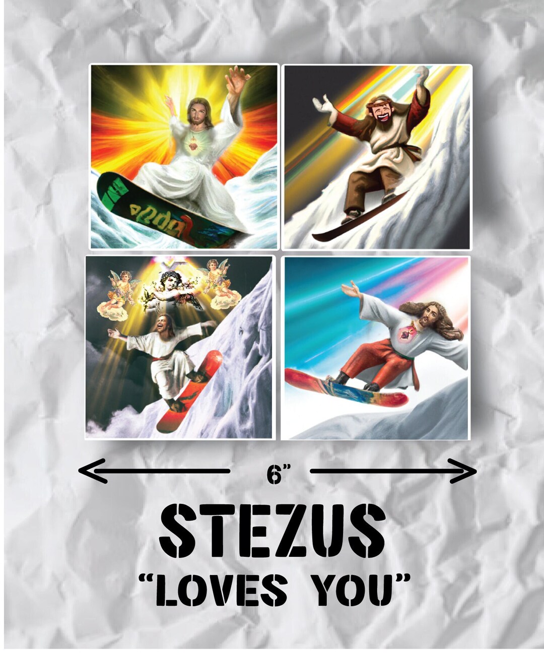 Snowboard Stickers Shred Jesus Decal Etsy