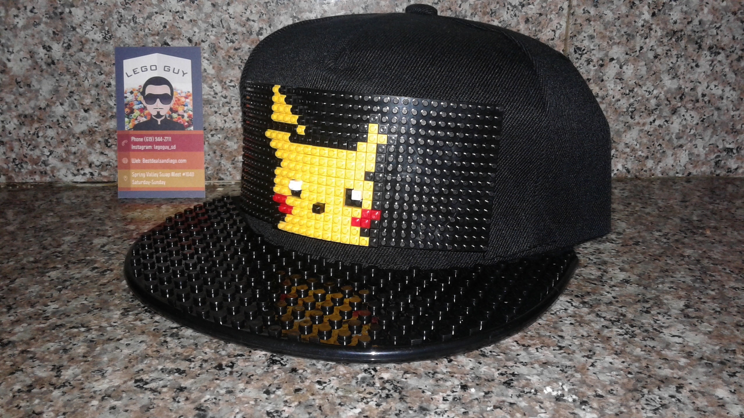Adult Size New Black & Blue Pokemon Pikachu Snap Back Hat 