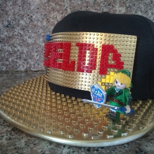 Adult Custom Hat: Zelda w/ Link Minifigure GOLD EDITION