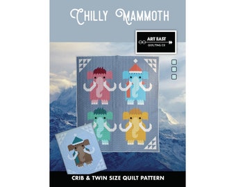 QUILT PATTERN - Chilly Mammoth Quilt Pattern by Art East Quilting Co. - Printed Booklet - Traditional Piecing
