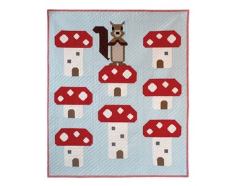 QUILT PATTERN - Mushroom King - A Squirrel & His Kingdom by Art East Quilting Co. - Digital Download - Traditional Piecing