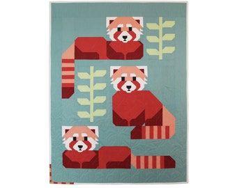 QUILT PATTERN - Red Pandas Quilt by Art East Quilting Co Digital Download