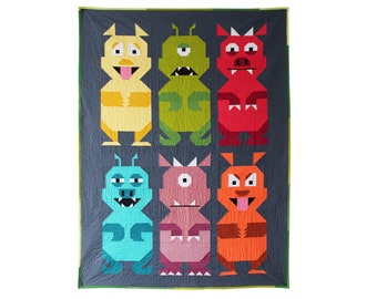 QUILT PATTERN - The Monster Mash Quilt Pattern by Art East Quilting Co. - Instant Download - Traditional Piecing