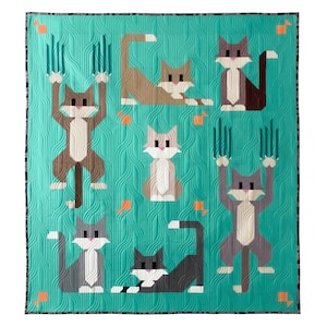 QUILT PATTERN - Cat Scratch Quilt Pattern by Art East Quilting Co. - Digital Download - Traditional Piecing