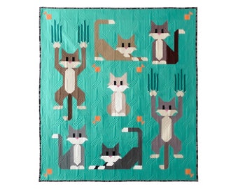 QUILT PATTERN - Cat Scratch Quilt Pattern by Art East Quilting Co. - Digital Download - Traditional Piecing