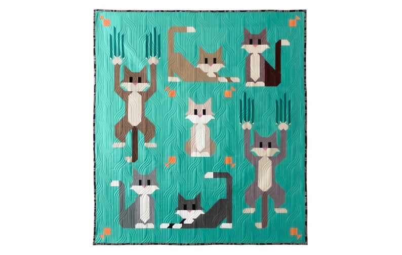 QUILT PATTERN Cat Scratch Quilt Pattern by Art East Quilting Co. Digital Download Traditional Piecing image 1